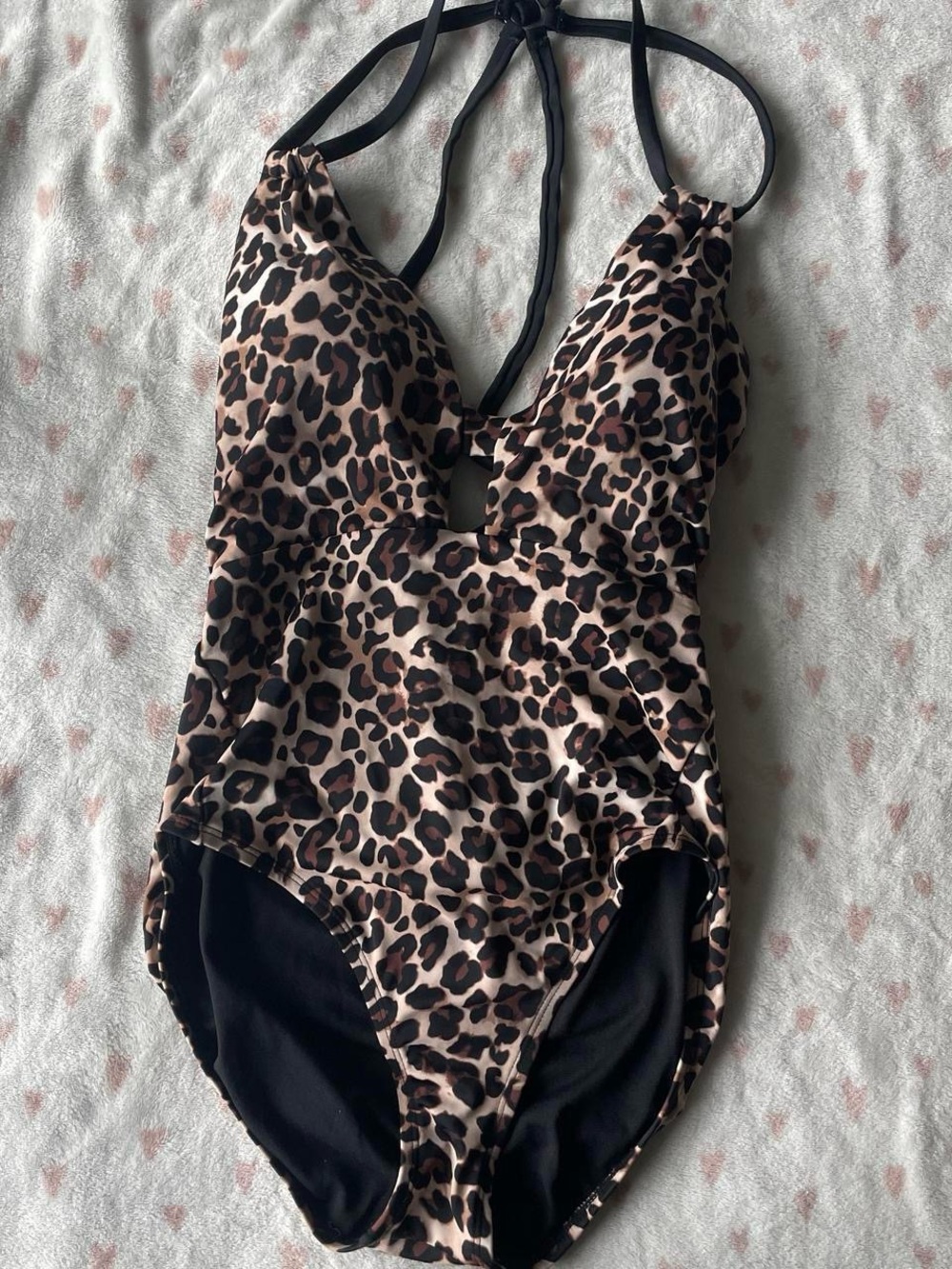 Strappy Leopard Print One Piece Swimsuit